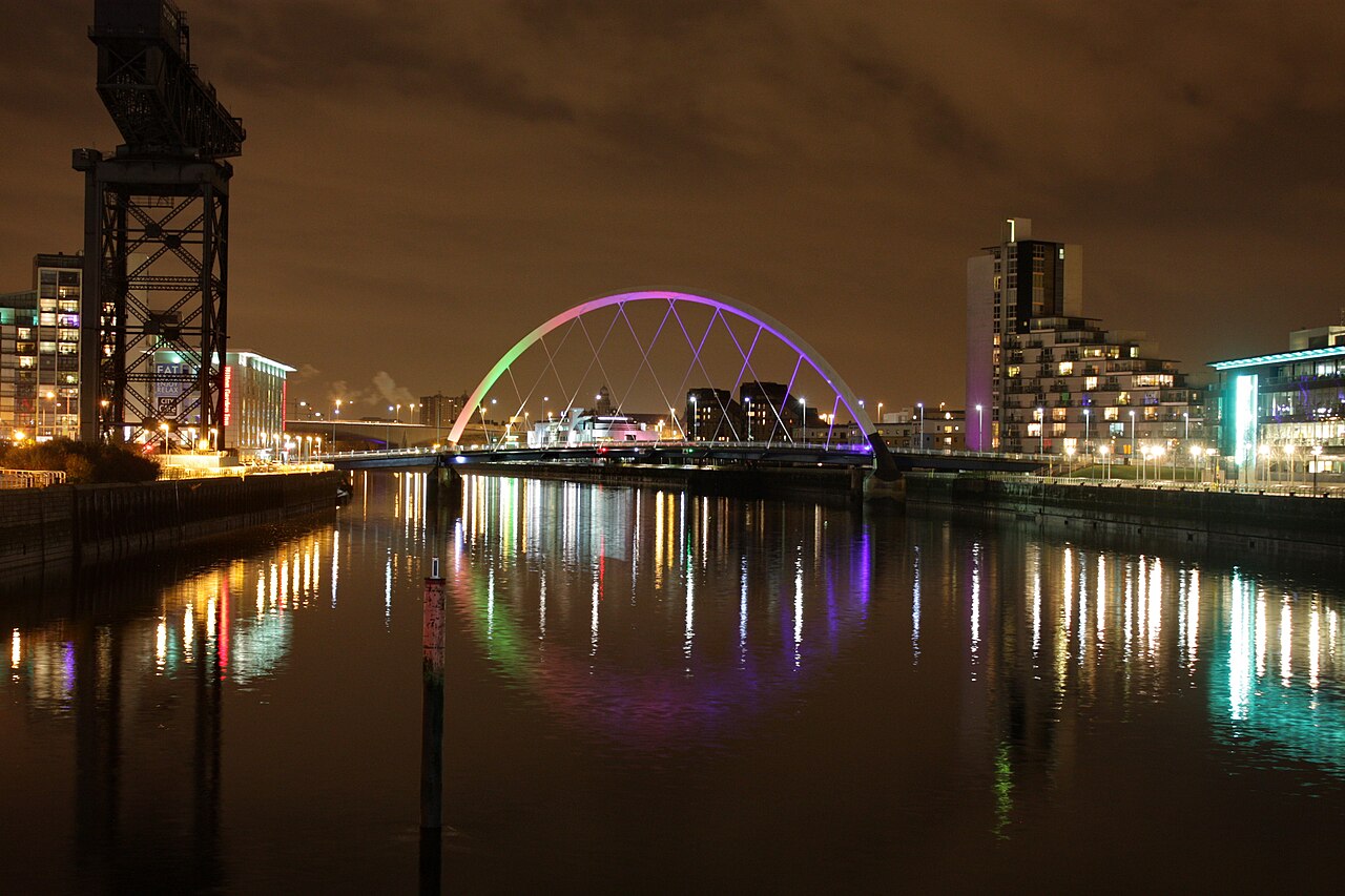 Glasgow skyline at night