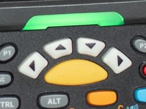 Handheld barcode scanner device used for event lead retrieval at exhibitions and conferences