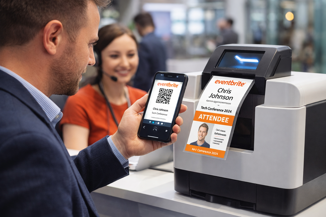 Eventbrite on-site badge printing
