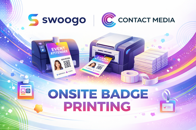 on-site badge printing with swoogo